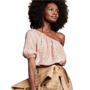 BANANA REPUBLIC‎ Women's One Shoulder Crop Top Pink Fog-Size MP